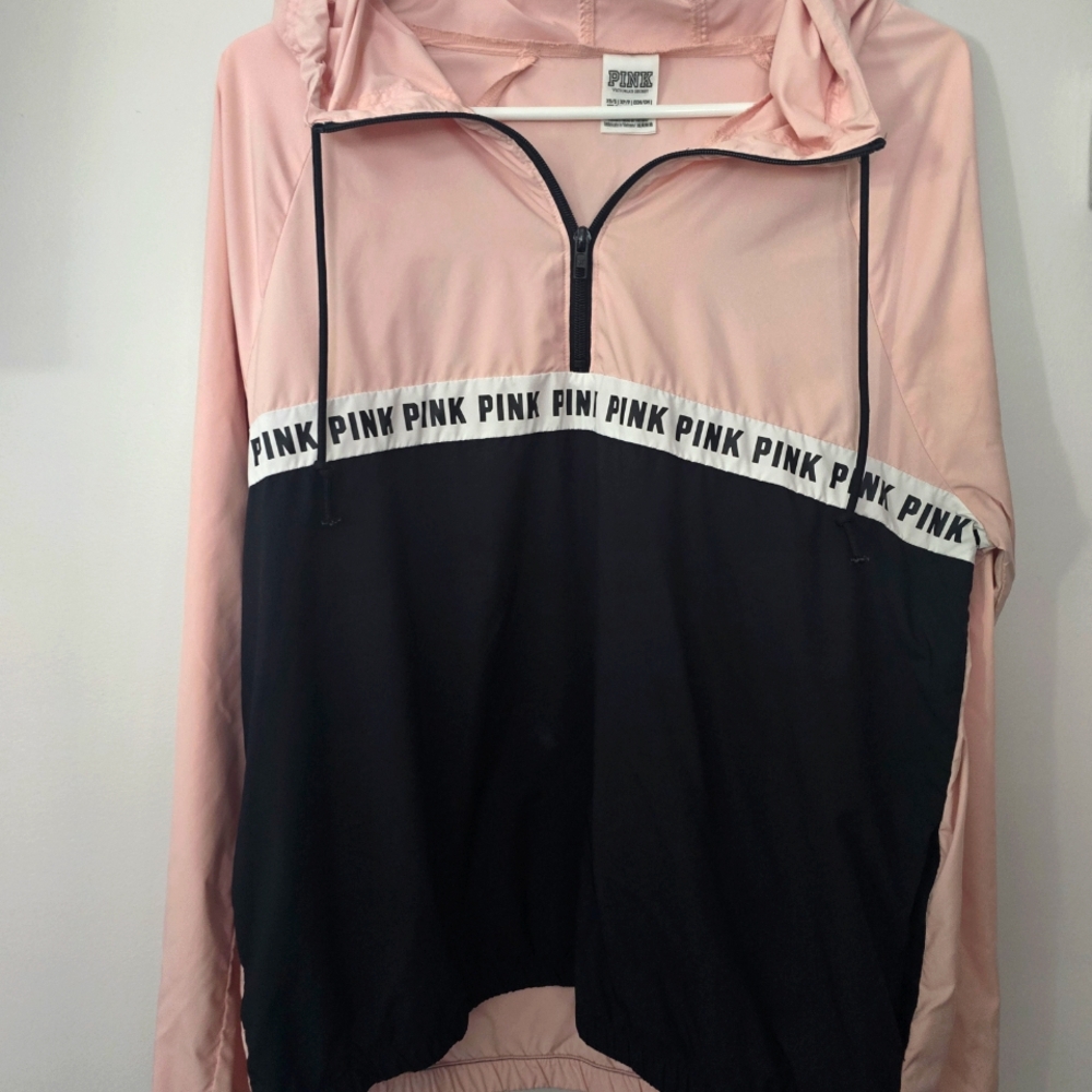 Victoria's Secret Pink Lightweight Halfzip Hoodie Windbreaker. GUC SIZE XS
